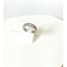 Γυναικείο ασημένιο δαχτυλίδι ανοιχτό με ζιργκόν (SR43)